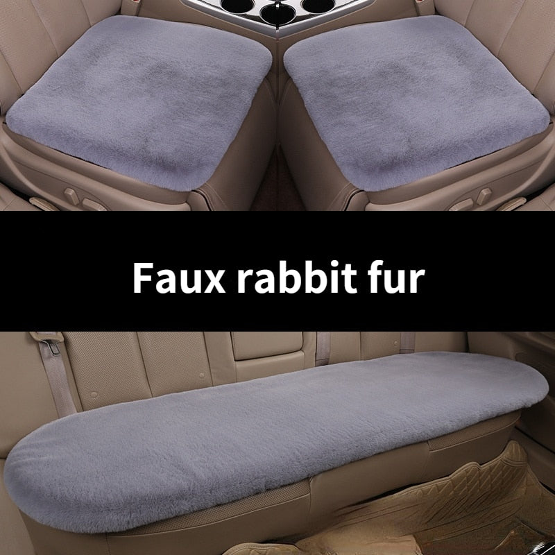 Car Seat Cushion Winter Plush Rabbit Fur Winter