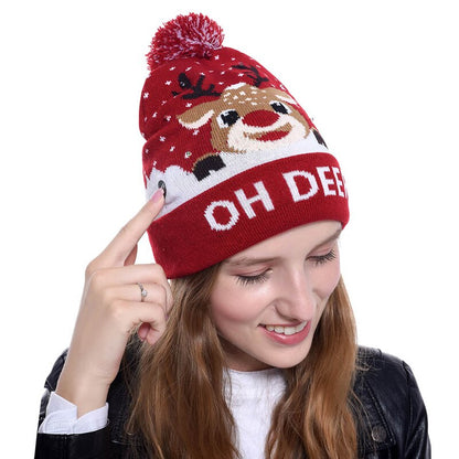 New Year LED Knitted Christmas Hat Beanie