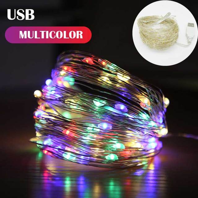 LED Outdoor Light String Fairy Garland Battery Power