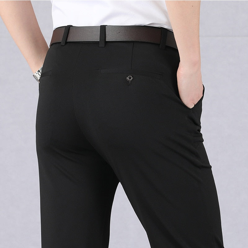 Slim High Stretch Men Casual Pants Business Casual Wear