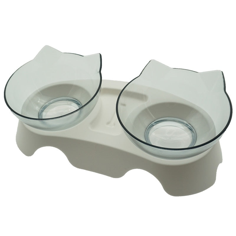 Non-Slip Double Cat Bowl Dog Bowl With Stand Pet Feeding Cat