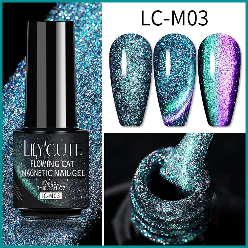 Beauty Flowing Cat Magnetic Gel Polish Semi Permanent Glitter