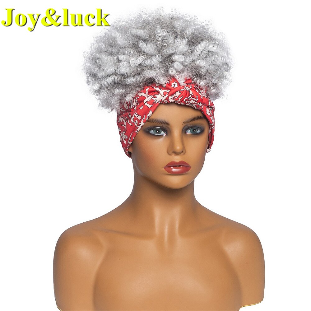 Beauty Synthetic  Headband Wig African Women Turban Wig