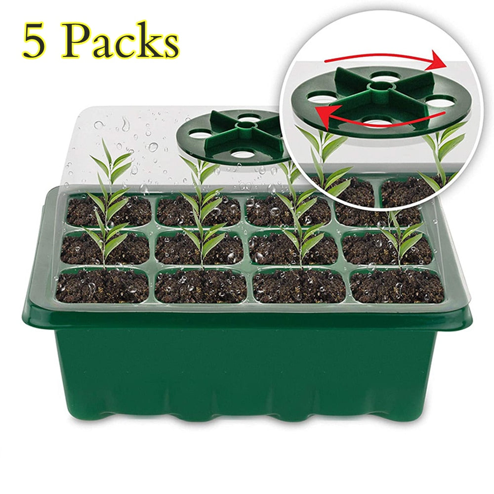 5 Sets Plastic Nursery Pot Seed Grow Planter Box