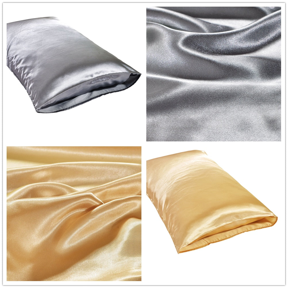 Queen Satin Silk Pillowcase Pillow Case Cover