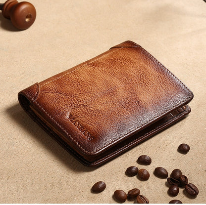 HOT Genuine Leather Men Wallet Small Mini Card Holder