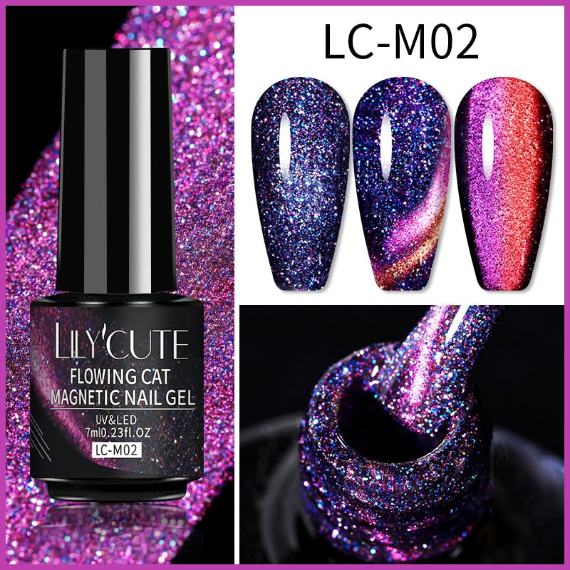 Beauty Flowing Cat Magnetic Gel Polish Semi Permanent Glitter