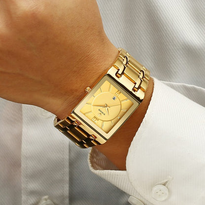 Gold Watch Men Square Mens Watches