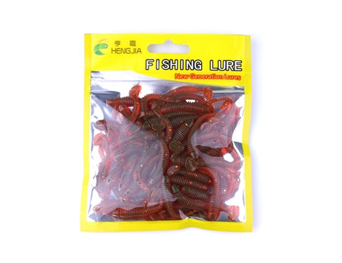 50 Pieces Bag T Tail Silicone Soft Bait Fishing