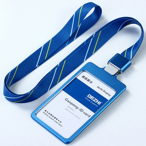 High Gloss Business ID Card Holder with 1.5cm Neck Strap