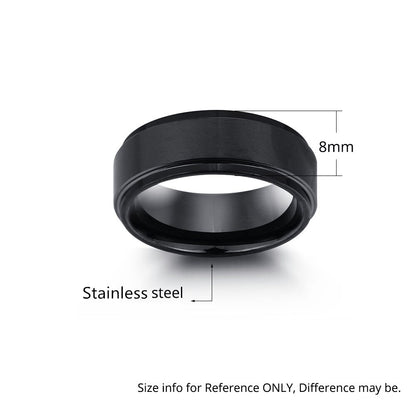 Personalized Engrave Name Rings for Men Black Stainless Steel Ring