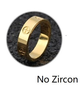 Cross Stainless Steel Zircon Ring With Stone