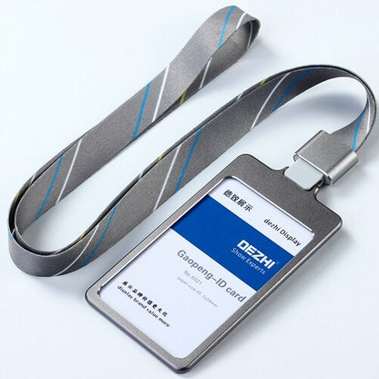 High Gloss Business ID Card Holder with 1.5cm Neck Strap