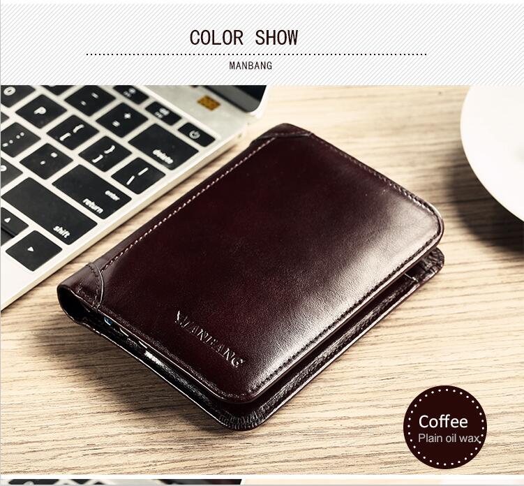 Classic Style Wallet Genuine Leather Men Wallets Short Male Purse