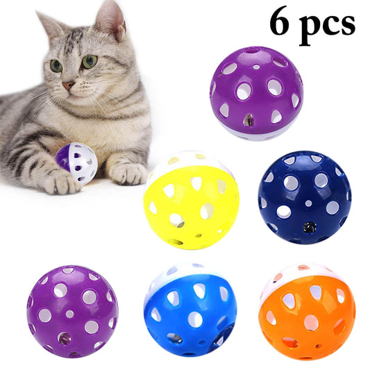 6 pieces Toys for Cats Ball with Bell Ring