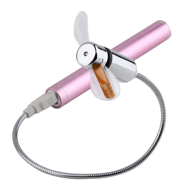 Hand Mini USB Fan Portable Gadgets Flexible Gooseneck LED Clock Cool