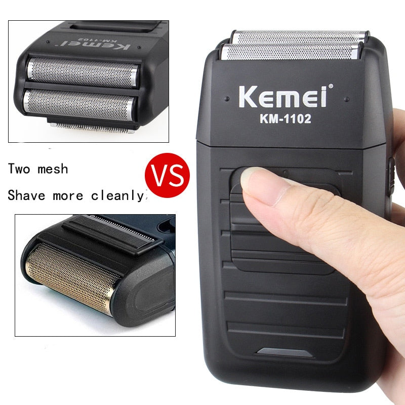 Kemei KM-1102 Rechargeable Cordless Shaver for Men