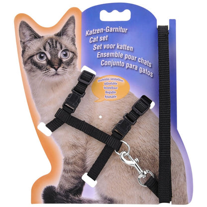 5 Color Adjustable Pet Cat Collar Harness Leash Set