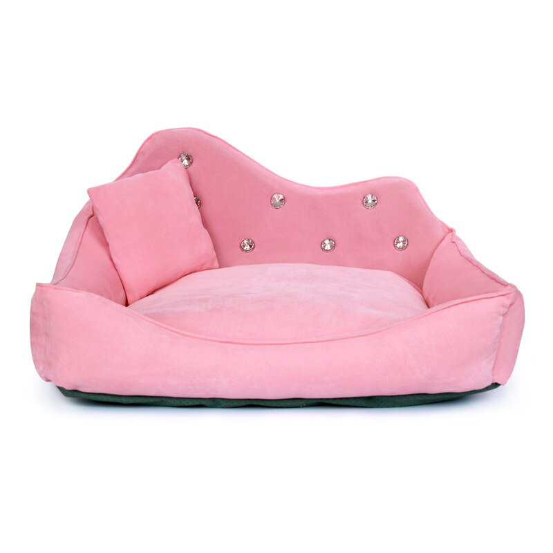 Dog Sofa Pink Gray Rhinestone Pet Bed Cover Mat