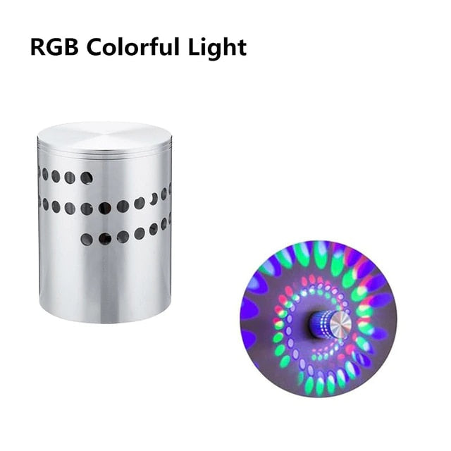 RGB Spiral Hole LED Wall Light Effect Wall Lamp