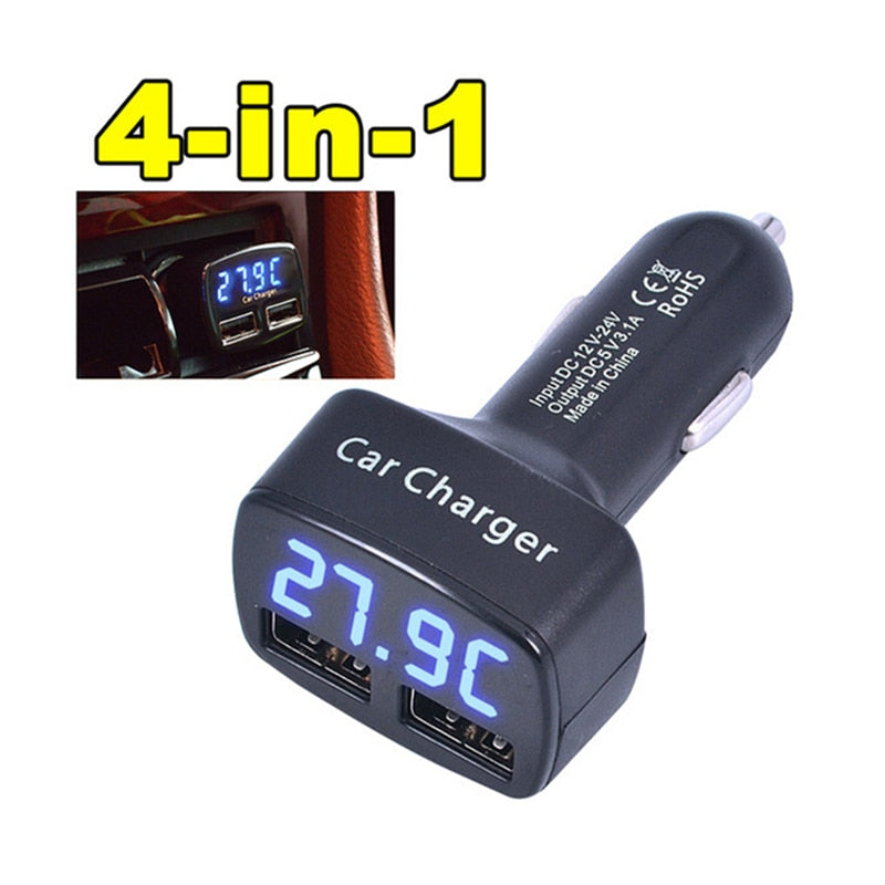 Newest Car Charger Dual With Voltage Meter Tester