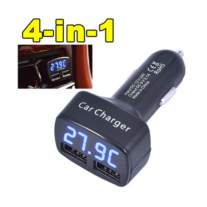 Newest Car Charger Dual With Voltage Meter Tester