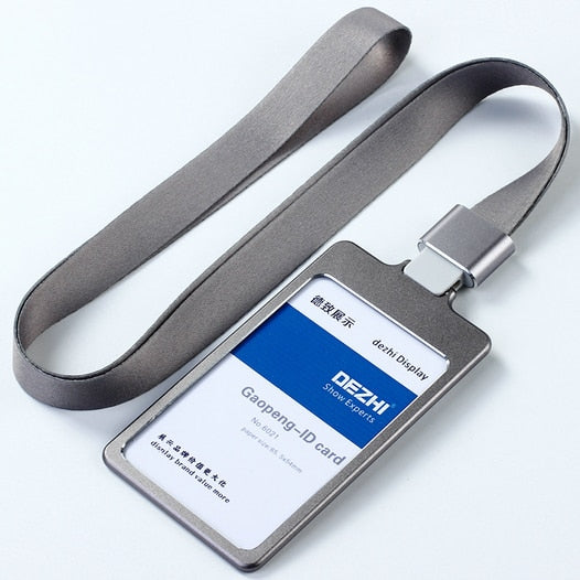 High Gloss Business ID Card Holder with 1.5cm Neck Strap