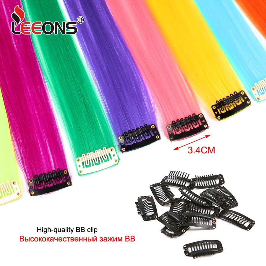 Beauty Synthetic Hair Extensions With Clips Heat Resistant