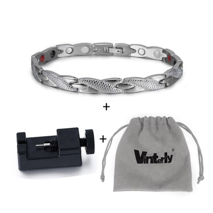 Health Energy Bracelet Male Cross Stainless Steel Magnetic Bracelet