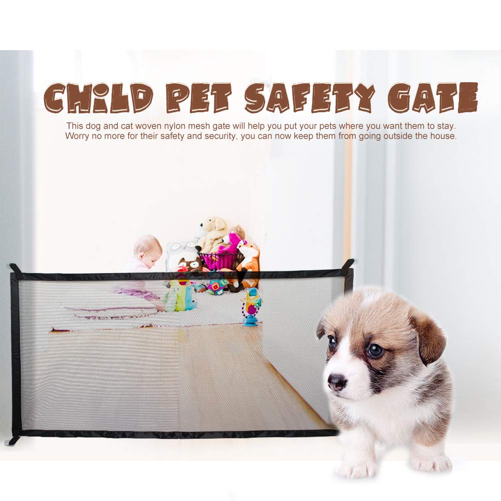 Dog Gate Ingenious Mesh Dog Fence For Indoor and Outdoor Safe Pet