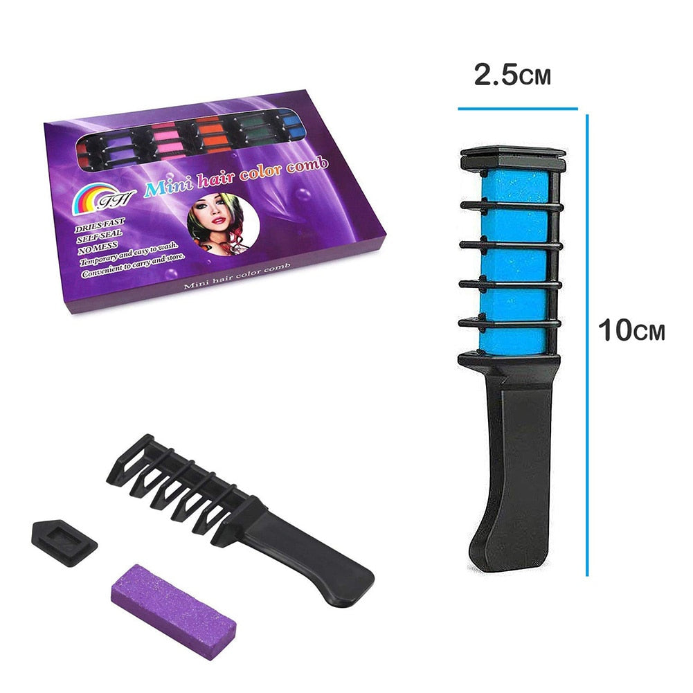 Temporary Hair Color Chalk Combs Kit Fashion Colorful