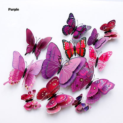 Double Layer 3D Butterfly Wall Sticker On The Wall