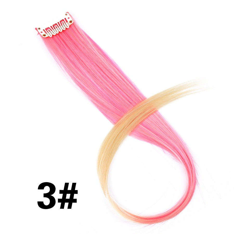 Beauty Synthetic Hair Extensions With Clips Heat Resistant