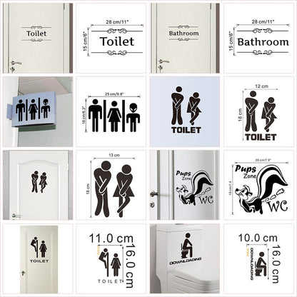Toilet Entrance Sign Door Stickers For Public Place Wall Decals
