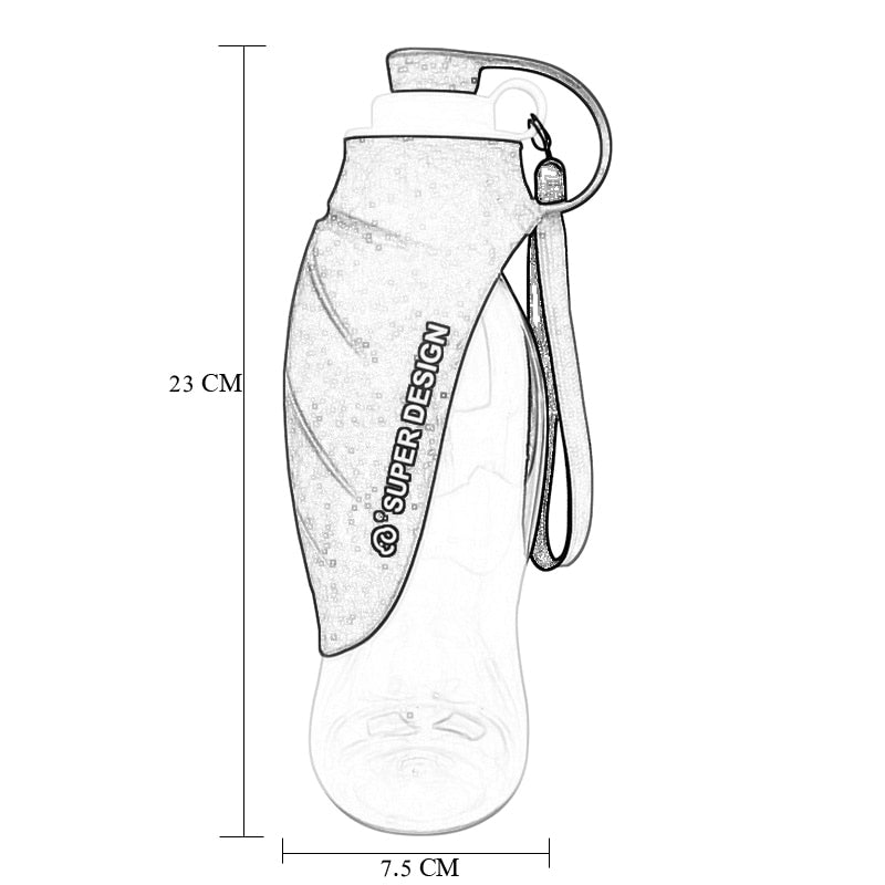 Portable Pet Dog Water Bottle Soft Silicone Leaf Design