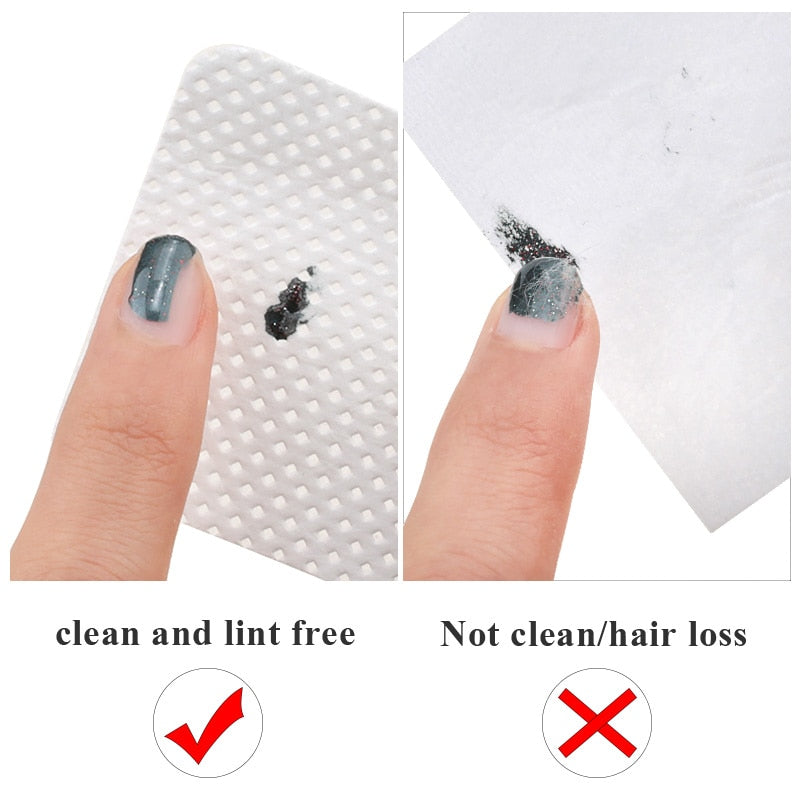 Beauty Lint-Free Nail Polish Remover Cotton Wipes UV Gel Tips