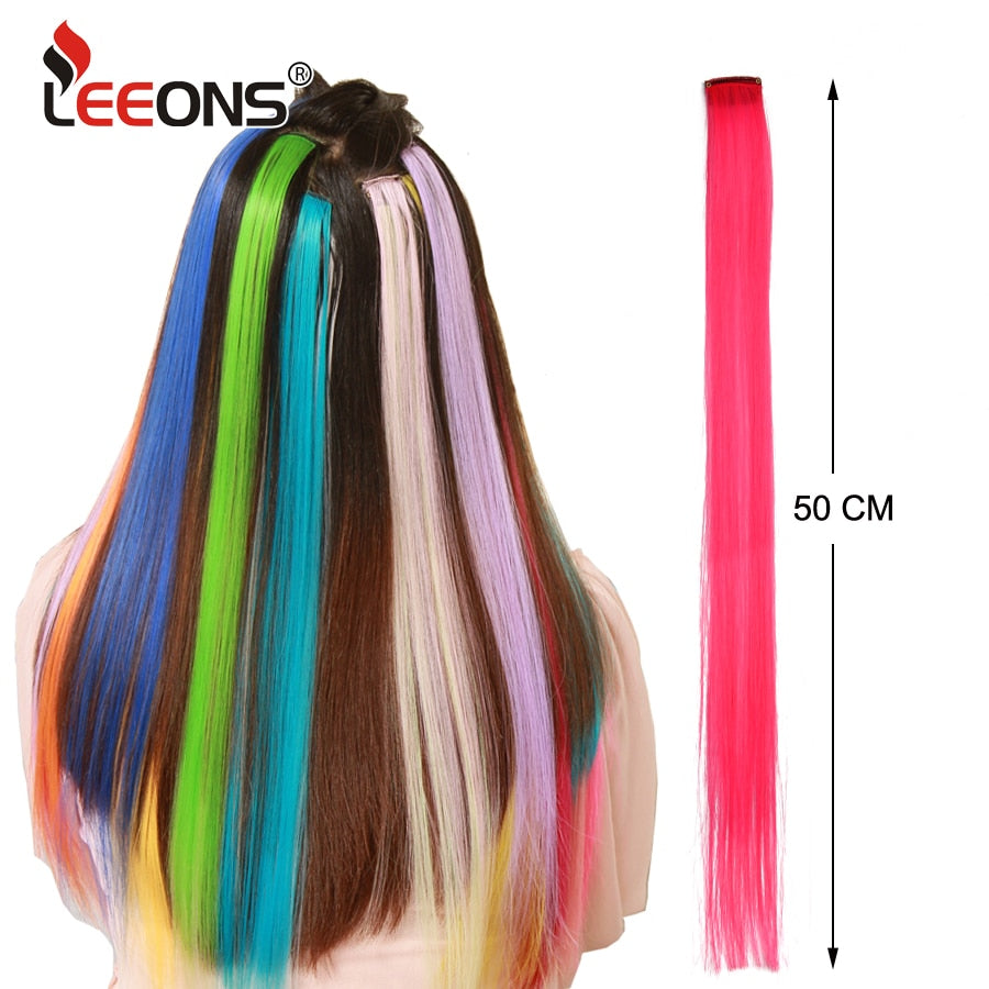 Beauty Synthetic Hair Extensions With Clips Heat Resistant