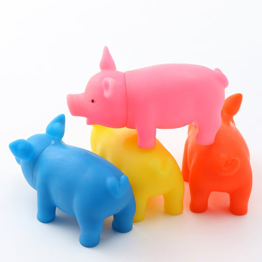 Cute Dog Toys Screaming Rubber Pig Pet Toys Squeak Squeaker