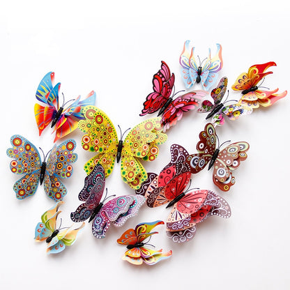 Double Layer 3D Butterfly Wall Sticker On The Wall