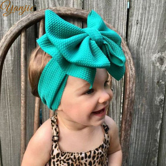 Hair Bows Headband Waffle Fabric Elastic Hair Bands