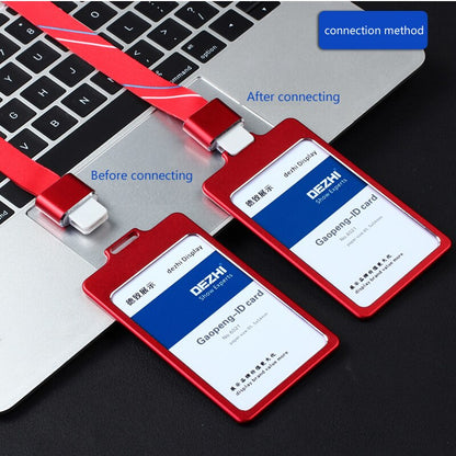 High Gloss Business ID Card Holder with 1.5cm Neck Strap
