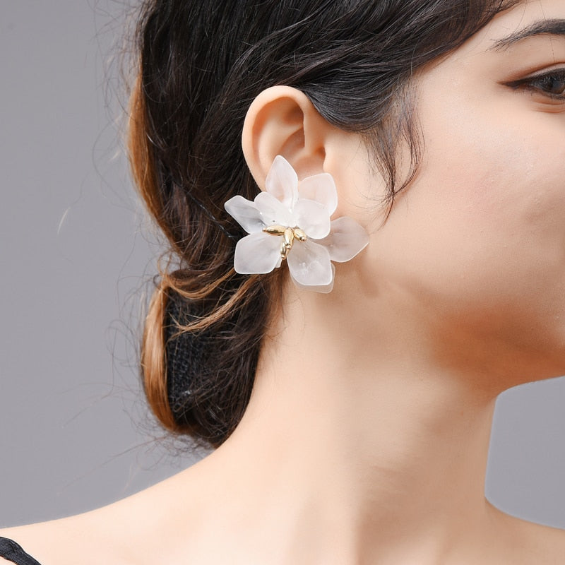 Hyperbole Flower Earrings Women Acrylic  Earrings