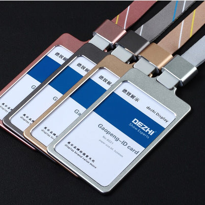 High Gloss Business ID Card Holder with 1.5cm Neck Strap