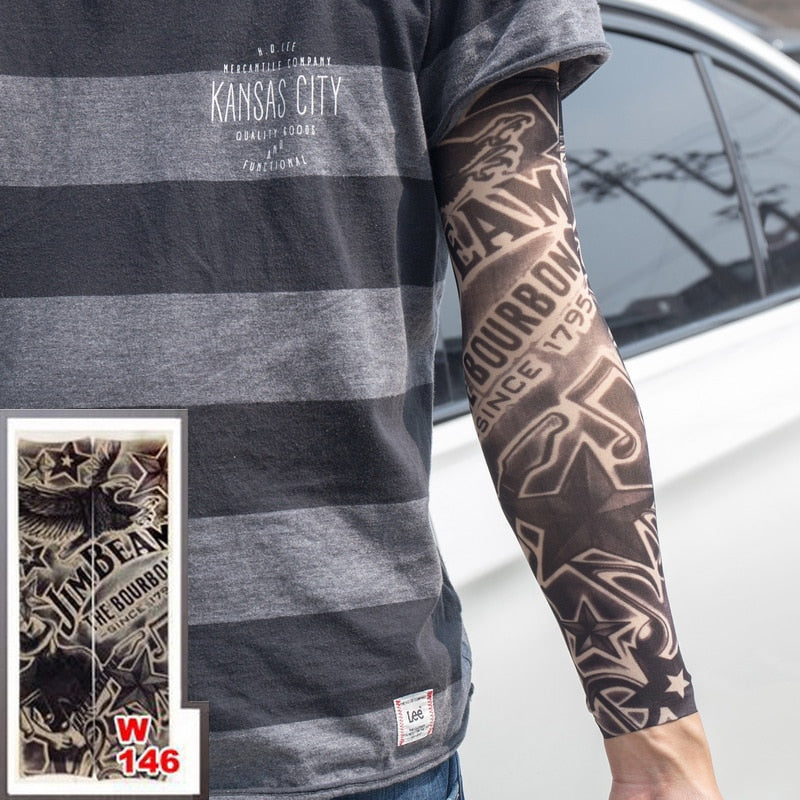 Nylon elastic Fake temporary tattoo sleeve