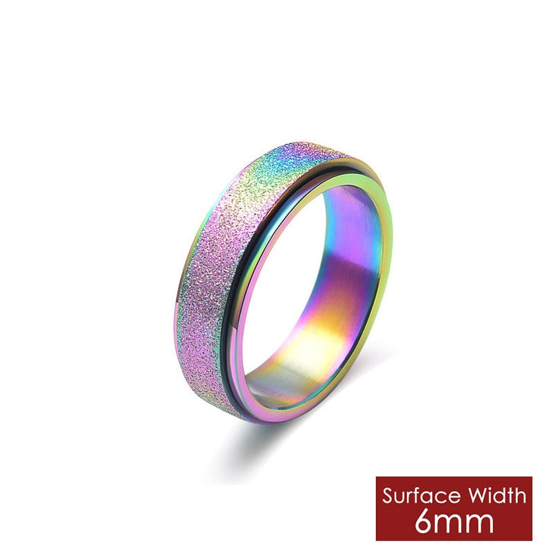 Rotate Freely Spinning Stainless Steel Anxiety Ring