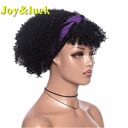 Beauty Synthetic  Headband Wig African Women Turban Wig