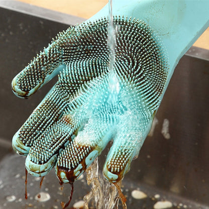 Magic Dishwashing Silicone Gloves Protect Hand Dirt