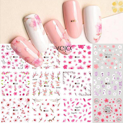 Beauty 12pieces Cute Christmas Nail Stickers Cartoon Animal Design