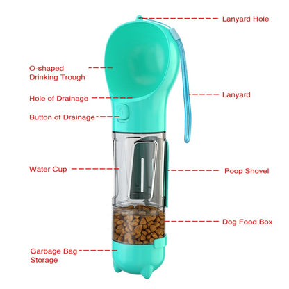 Dog Water Bottle 3 In 1 Portable Pet Dog Water Bottle