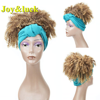 Beauty Synthetic  Headband Wig African Women Turban Wig